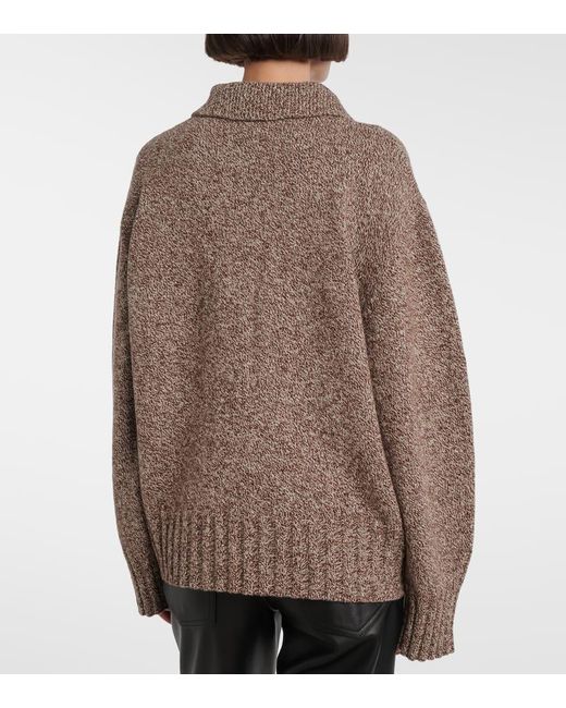 The Attico Brown Wool And Cashmere Cardigan