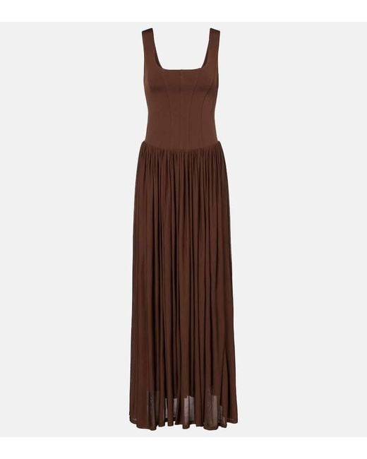 Jonathan Simkhai Brown Maxikleid Jamie Aus Jersey