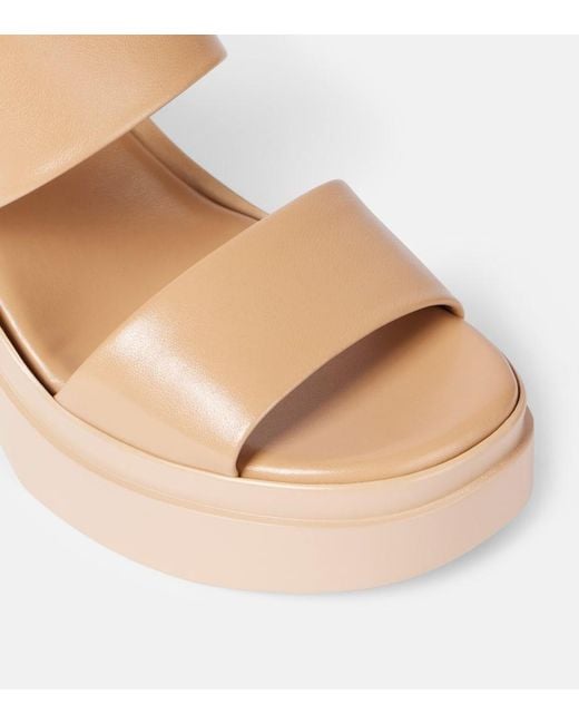 Robert Clergerie Natural Next Leather Platform Sandals