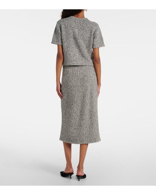 Tory Burch Gray Cropped Tweed Top