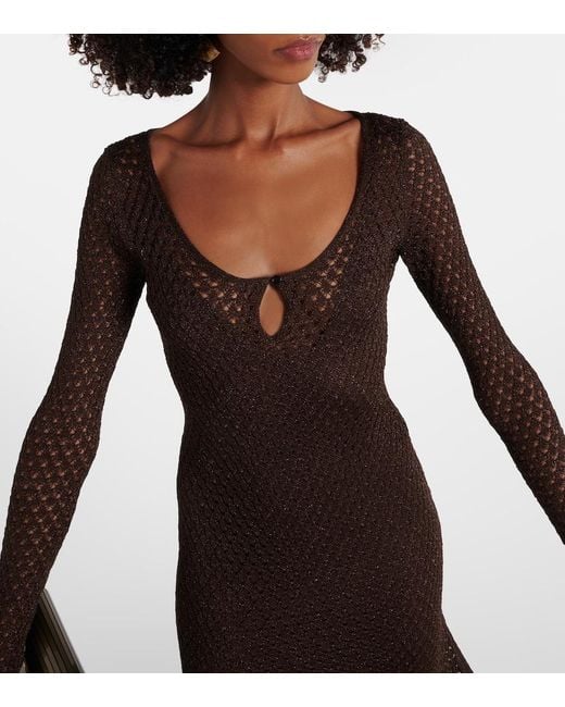 Tom Ford Brown Lurex Maxi Dress