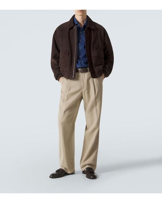 Brioni Blue Marcello Cotton Shirt for men