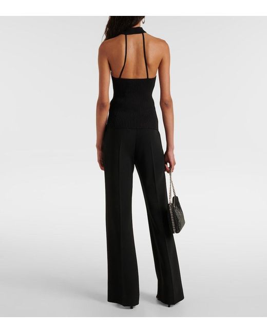 Jonathan Simkhai Black Rubie Halterneck Stretch-Woven Top