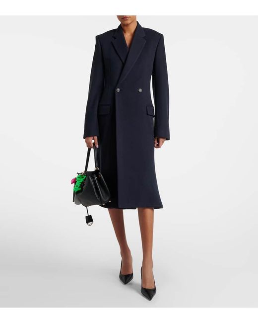 Abrigo Godet De Lana Balenciaga de color Blue