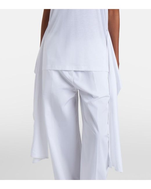 Totême White Tie-Waist Jersey Top