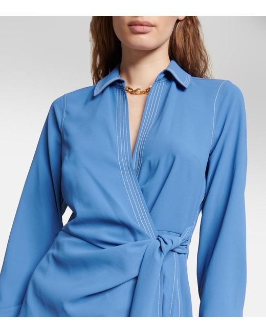 Veronica Beard Blue Lavella Crepe Minidress