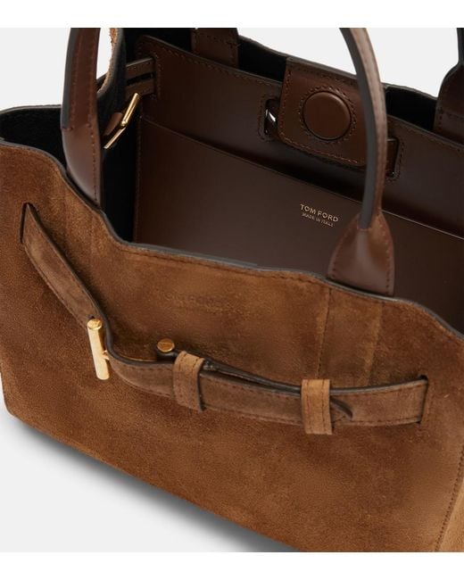 Tom Ford Brown Audrey Small Suede Tote Bag