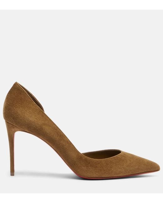 Christian Louboutin Brown Iriza 85 Suede Pumps
