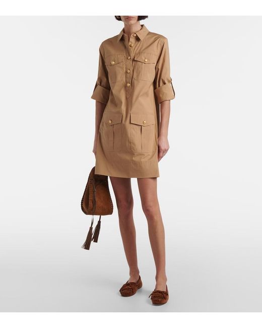 Veronica Beard Natural Saude Cotton-Blend Minidress