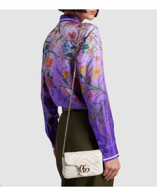 Gucci Natural Gg Marmont Mini Leather Shoulder Bag