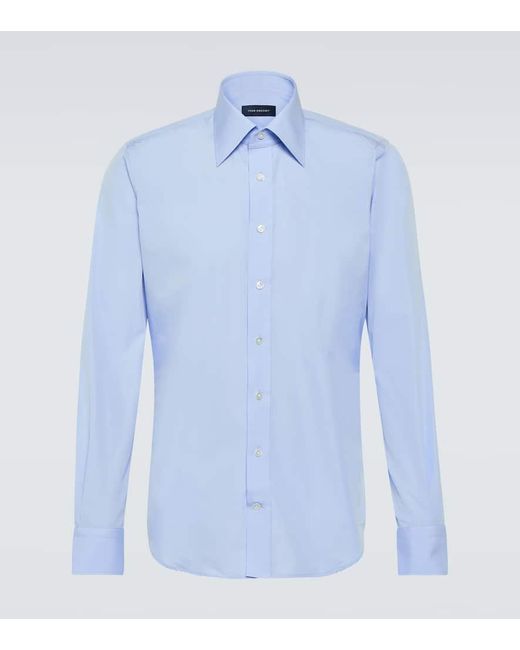 Camisa de algodon Thom Sweeney de hombre de color Blue