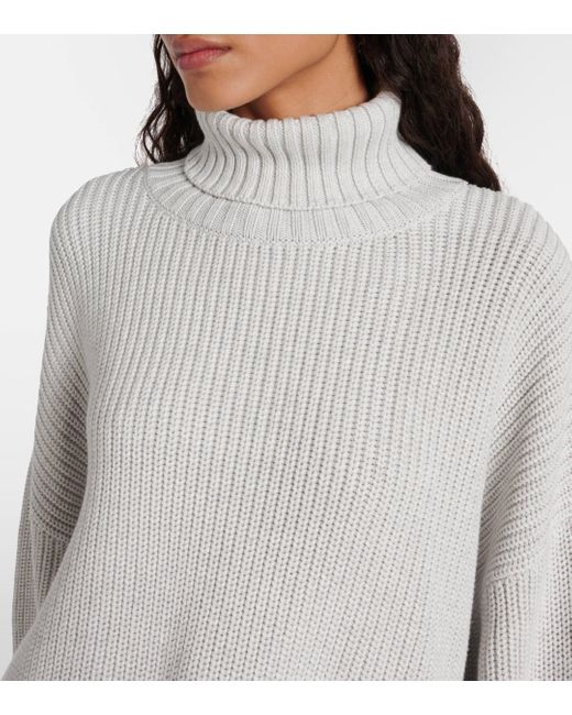 Brunello Cucinelli White Cotton Turtleneck Sweater