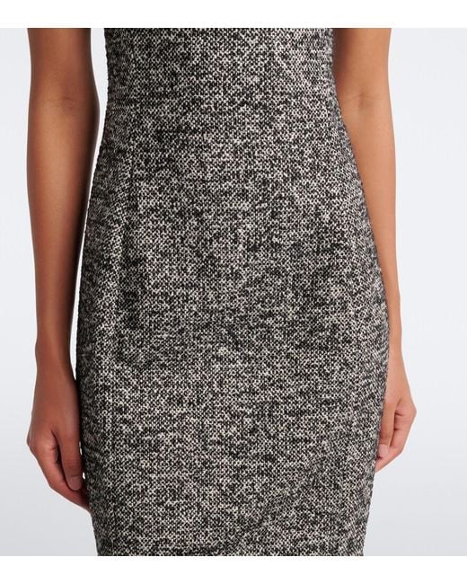 Dolce & Gabbana Gray Wool And Silk-Blend Tweed Midi Dress