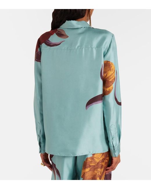 LaDoubleJ Blue Boy Floral Silk Shirt