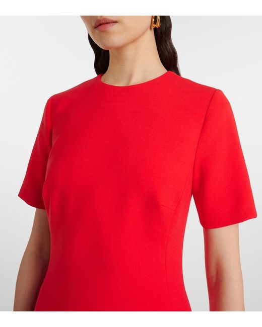 Oscar de la Renta Red Floral Cutout Cocktail Dress