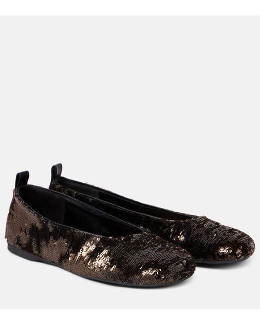 J.W. Anderson Black Sequined Ballet Flats