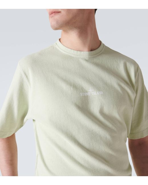 T-shirt Tinto Terra en coton a logo Stone Island pour homme en coloris White
