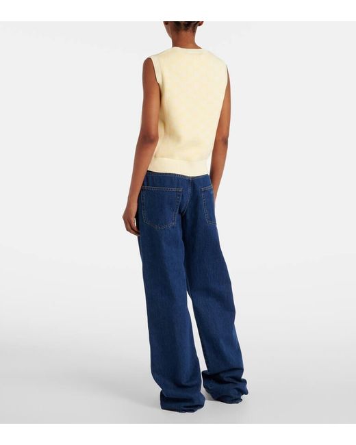 Gucci Natural Pullunder Gg Aus Baumwolle