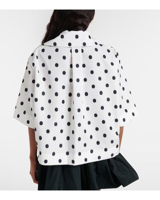 Patou White Polka-Dot Blouse