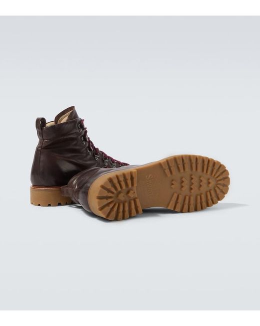 Stivali Stringati di Eleventy in Brown da Uomo