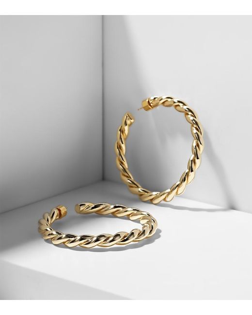 Jennifer Fisher Metallic Twisted 14Kt-Plated Hoop Earrings