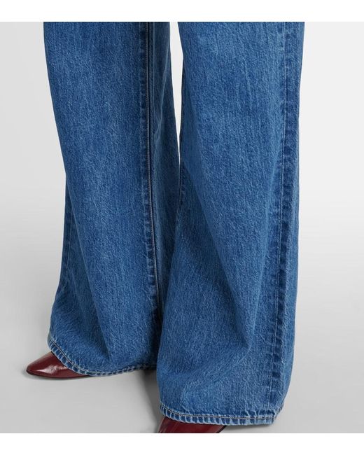 Jeans Eva A Vita Alta E Gamba Larga di SLVRLAKE Denim in Blue