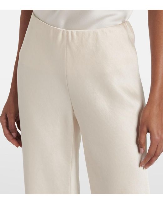 Vince White Weite High-Rise-Hose Aus Satin