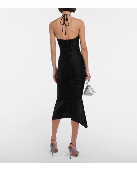 Alexandre Vauthier Black Halterneck Jersey Midi Dress