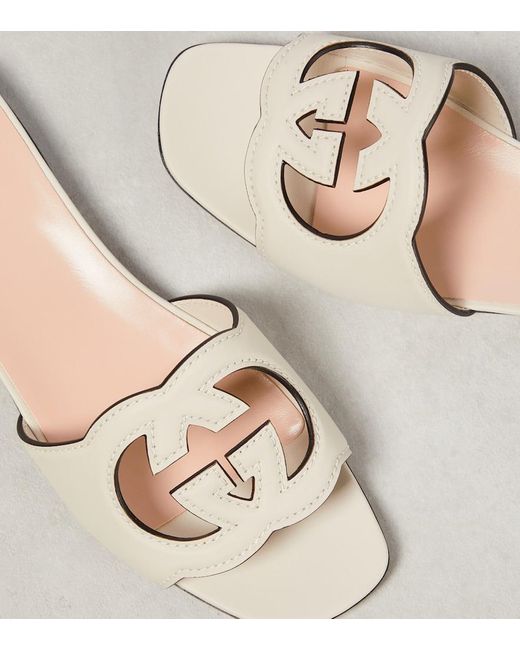 Gucci Natural Cut Leather Sandals
