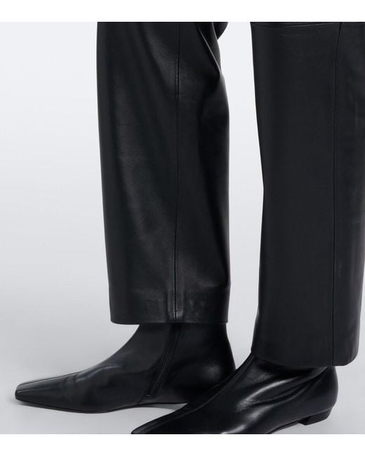 Loulou de Saison Gray Cobe Leather Straight Pants