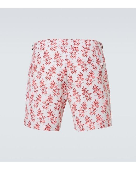Orlebar Brown Red Bulldog Printed Swim Shorts for men