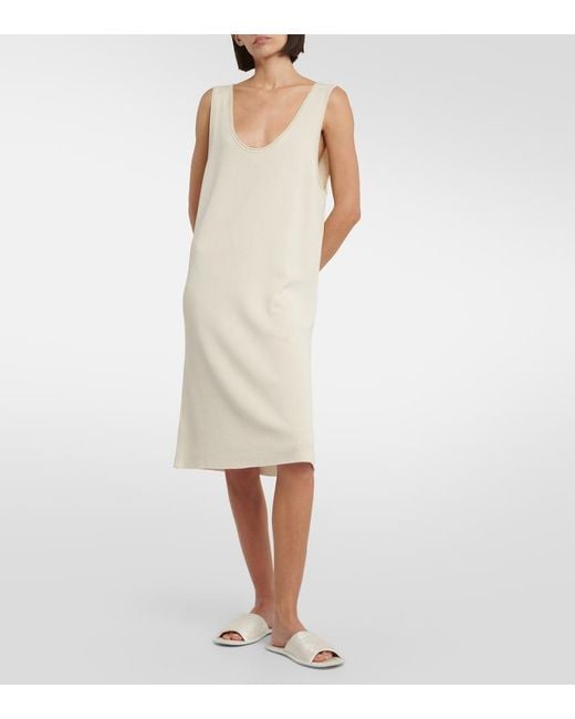 The Row White Garfield Silk Midi Dress