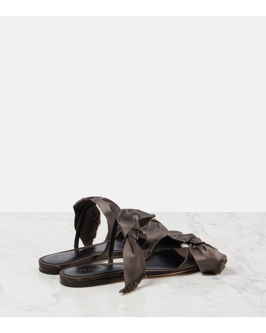 The Row Brown Vika Satin Sandals