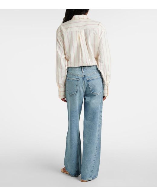 Agolde Blue Twist Low-Rise Wide-Leg Jeans