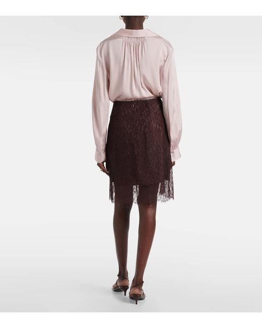 Vince Purple Lace Midi Skirt