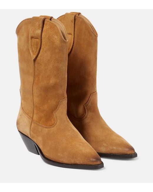Isabel Marant Brown Duerto Pointed-toe Suede Heeled Cowboy Boots