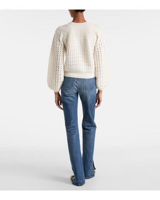 Chloé Natural Cardigan Aus Wolle Und Kaschmir