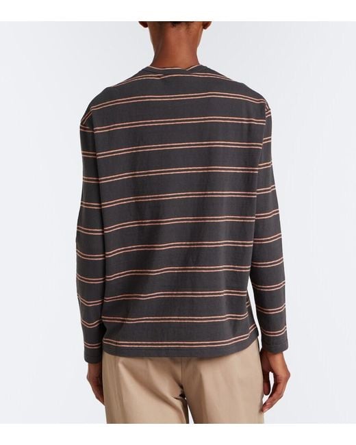Jil Sander Black Striped Cotton T-Shirt