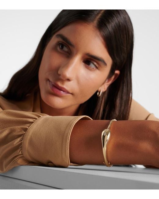 Mateo Metallic Water Droplet 14Kt Bangle With Diamond