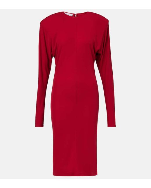Stella McCartney Red Midikleid Aus Crepe-Jersey