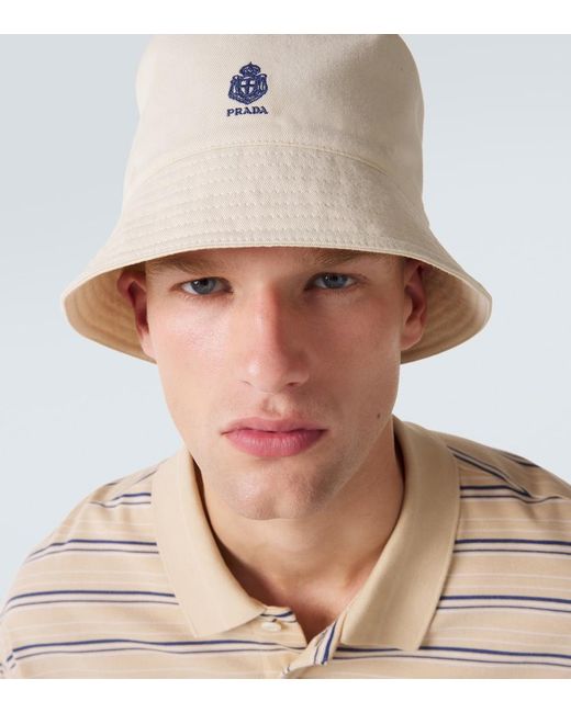 Prada Hut Aus Baumwoll-Gabardine in Natural für Herren