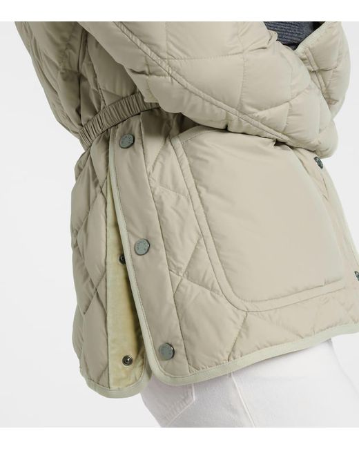 Piumino Cygne Con Pelliccia Sintetica di Moncler in Natural