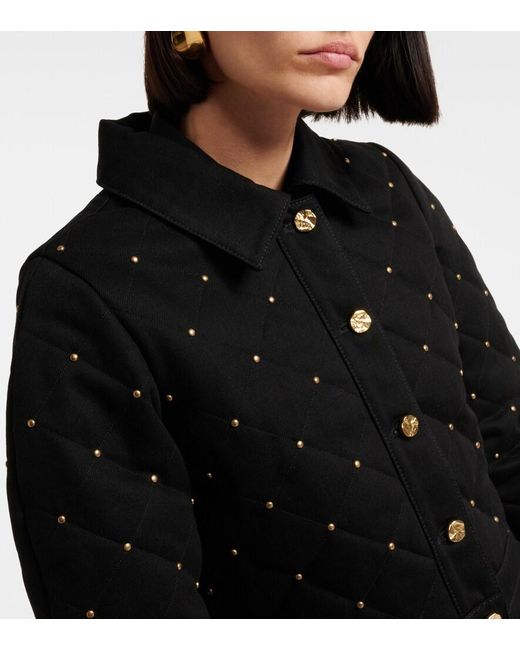 Nina Ricci Black Embellished Cropped Denim Jacket