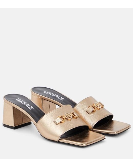 Versace Medusa '95 Metallic Leather Mules