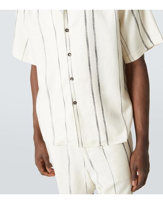 Camicia A Righe di Commas in Natural da Uomo