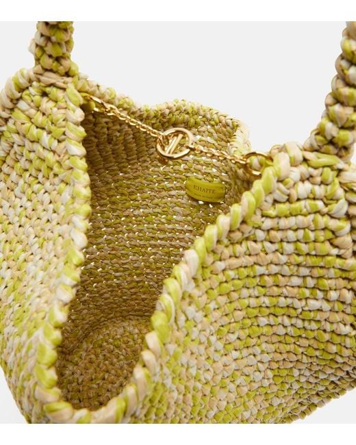 Khaite Metallic Lotus Mini Raffia Tote Bag