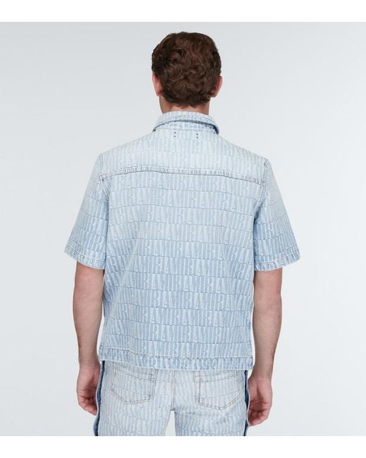 Amiri Blue Classic Snap-Up Denim Shirt For for men
