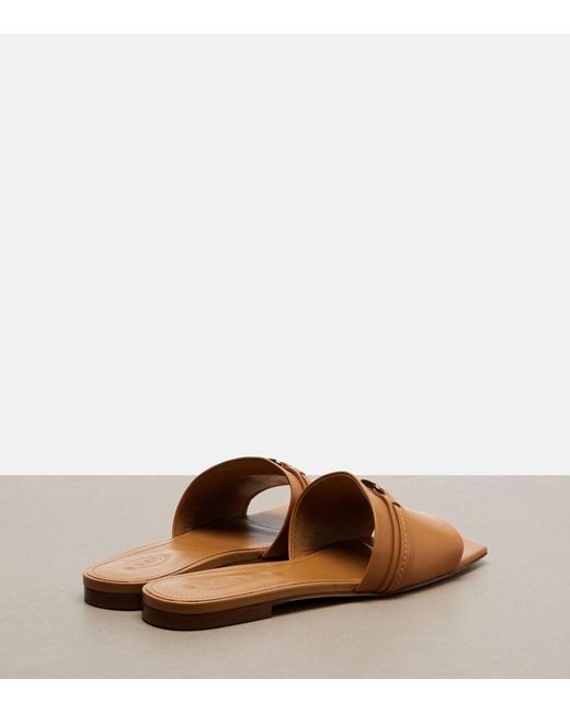 Tod's Brown Leather Slides