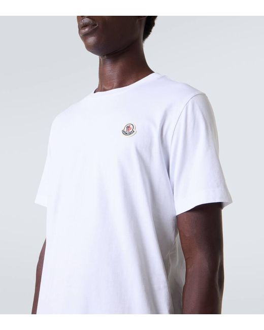 Moncler Black Set Of 3 Logo Cotton Jersey T-Shirts for men