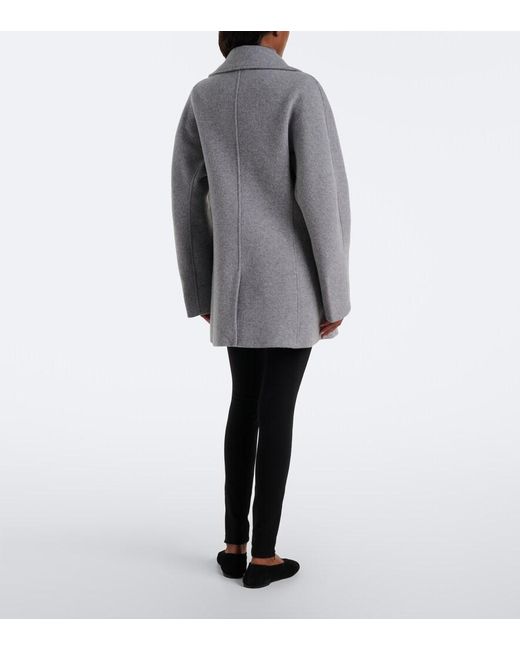 Totême  Gray Wool And Cashmere-Blend Peacoat